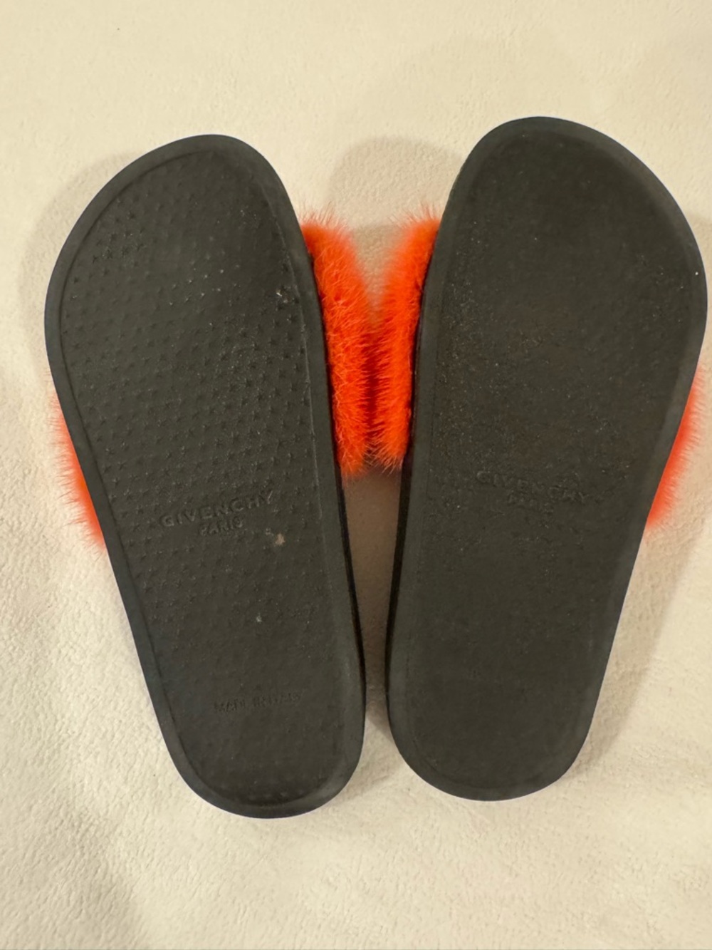 Givenchy Orange Fur Slide Sandals Platform Slides Size - Picture 3 of 4